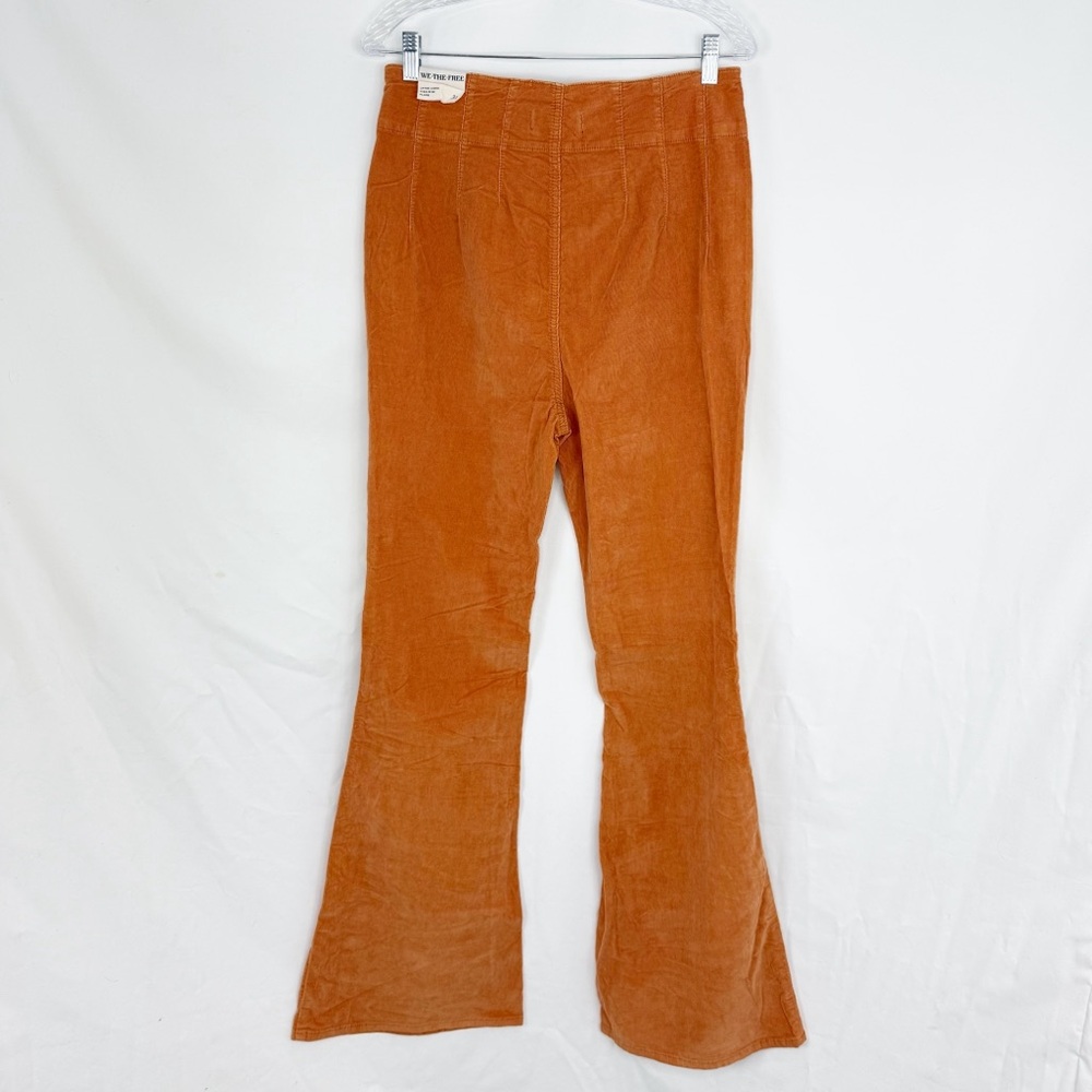NWT Free People Women's Jayde Cord Flare Pants in Cognac Size 31 - Picture 9 of 16